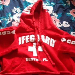 Red, lifeguard sweatshirt